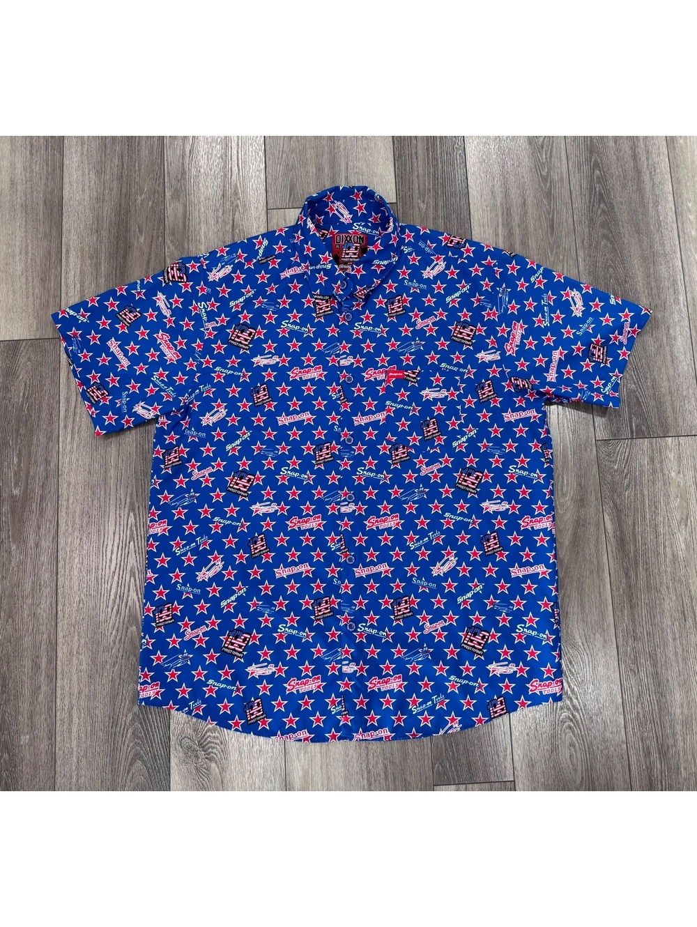 Dixon Snap-on Travis Pastrana Blue Star Print Short Sleeve Shirt XL